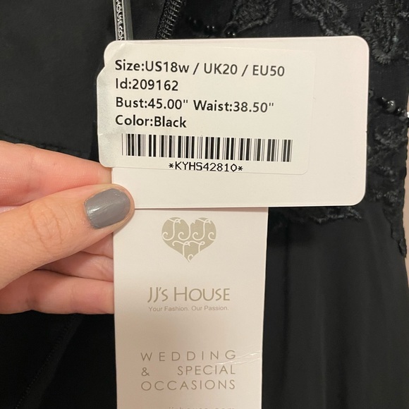 JJ's House Black Formal Dress with Beading! Only worn once. - Picture 6 of 14